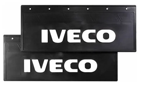 Брызговики резиновые с белой надписью IVECO задние узкие 660х270мм к-т из 2шт.