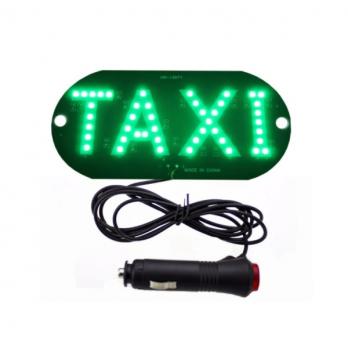 Знак TAXI салонный светодиодный белый/зеленый/красный (на двухстороннем скотче) МАЛЫЙ