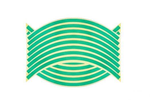 Наклейка светоотражающая на колесо зеленая (к-т на 4 колеса)