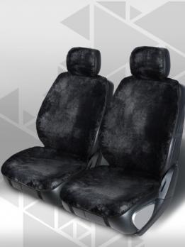 Накидки на передние сидения без боковой защиты ИСКУССТВЕННЫЙ МЕХ (черный)